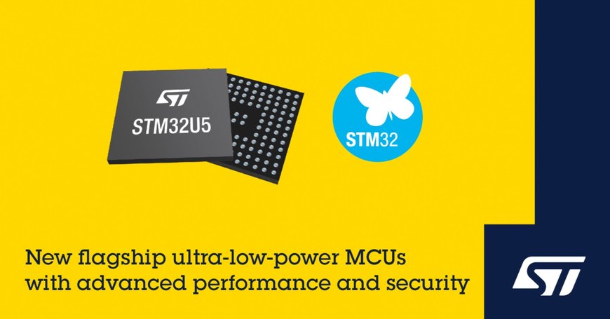 La nouvelle série de microcontrôleurs STM32U5 de STMicroelectronics conjugue une très basse consommation d’énergie, des performances et des fonctions de cybersécurité avancées
